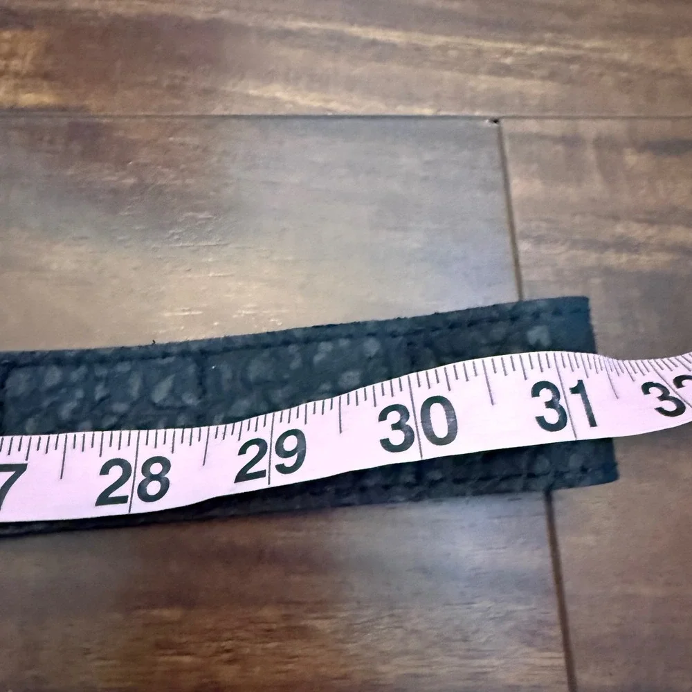 MM6 Maison Margiela Shrunken Grain Leather Interlocking Buckle Belt Italy M 30